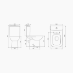 Λεκάνη Δαπέδου Πορσελάνης Cerastyle Duru με Μπιντέ 028800-p Πισωστόμια Λευκή Σετ - Image 3