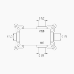Μπαταρία Εντοιχισμού Στρόγγυλη Διπλής Ροής με Διανομέα Ορειχάλκινο DM-2805 Χρώμιο - Image 7