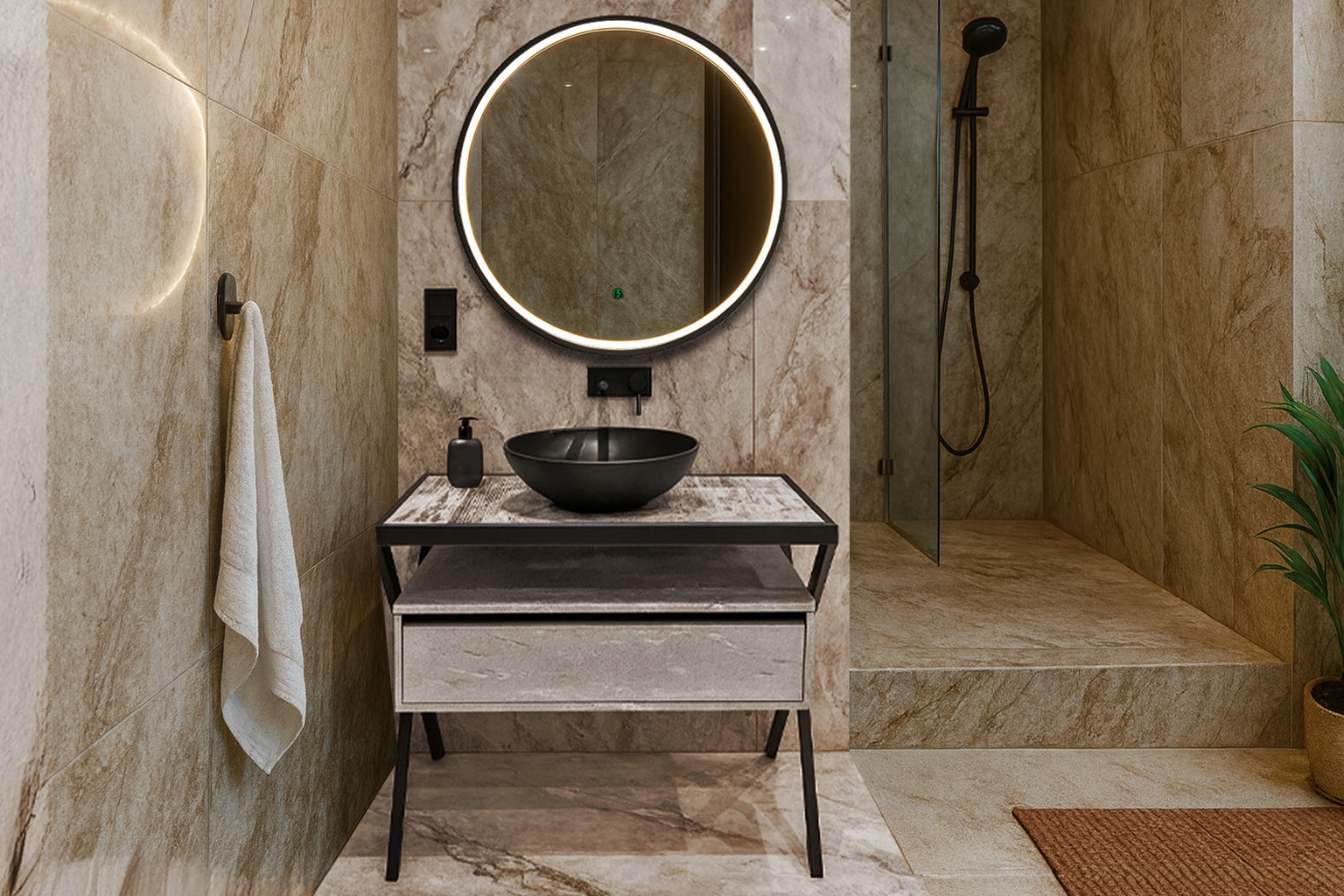 Harmoni 90 022 3167 Decape Zero 46 2 ΕΠΙΠΛΟ ΜΠΑΝΙΟΥ 022 HARMONY 3167 DECAPE 100 cm - Image 1