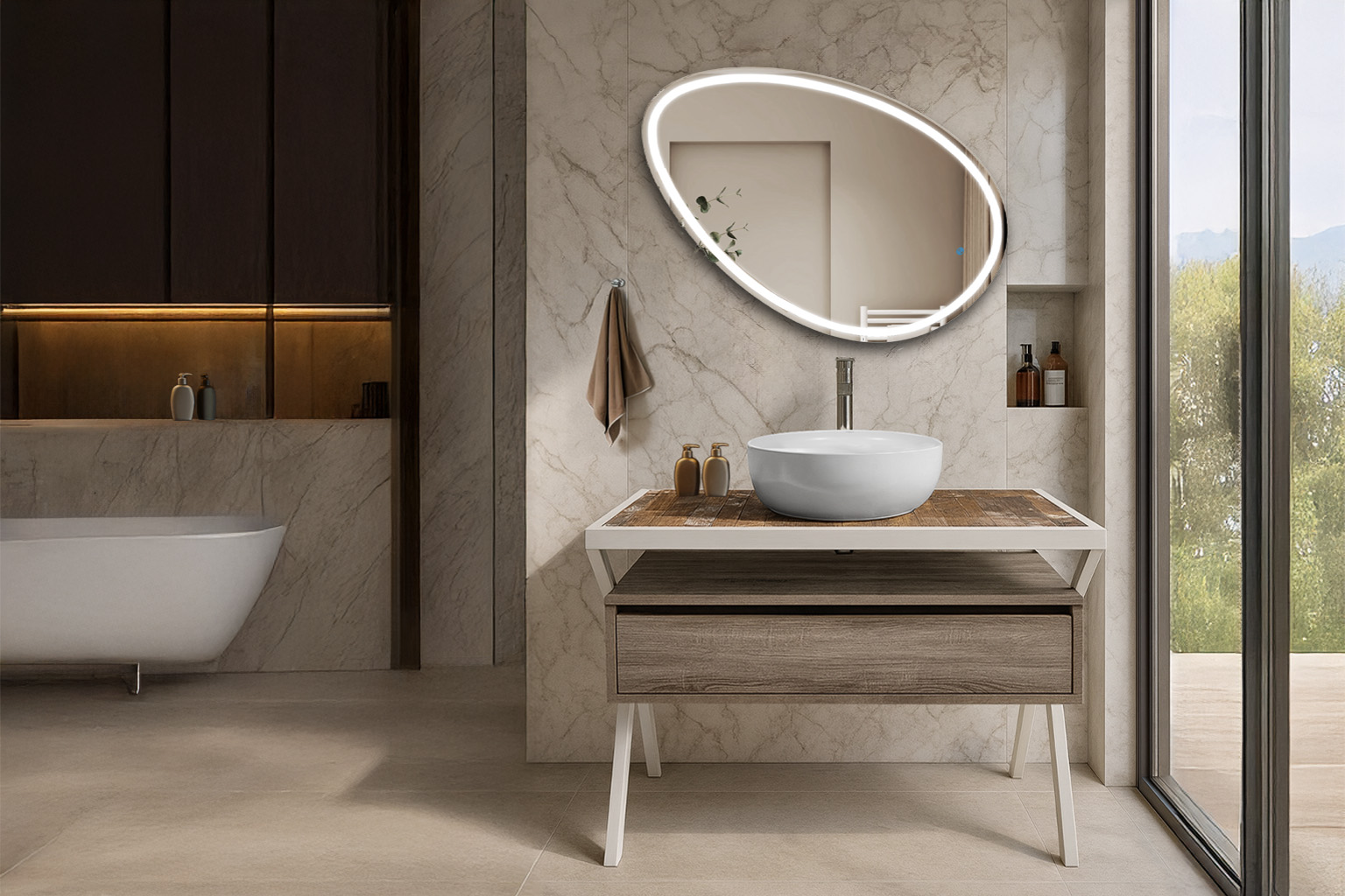 Harmoni 90 5194 3171 Wood One 46 ΕΠΙΠΛΟ ΜΠΑΝΙΟΥ 5194 HARMONY 3171 WOOD 100 cm - Image 1