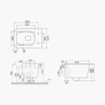 Λεκάνη Κρεμαστή Πορσελάνης Cerastyle Hera Rimless με Μπιντέ 019707-97 Ματ Μαύρο Σετ - Image 2