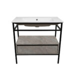 ΕΠΙΠΛΟ ΜΠΑΝΙΟΥ ZENOS K540 ΠΛΑΤΟΥΣ 100 cm ΣΕ ΟΨΗ ΣΚΟΥΡΟ ΤΣΙΜΕΝΤΟ - Image 2