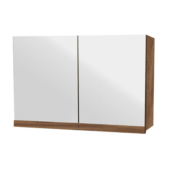 Κρεμαστό Ντουλάπι Μπάνιου Mirador90 με Διπλό Καθρέφτη & Επένδυση Μελαμίνης Σε Καρυδί Απόχρωση