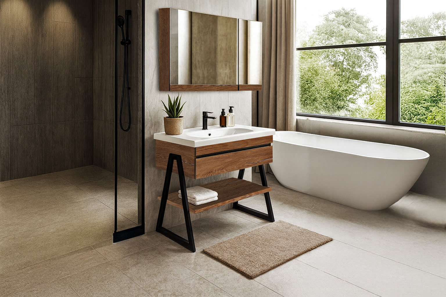 K545 Neo12 100cm ΕΠΙΠΛΟ ΜΠΑΝΙΟΥ K545 OLTRE 100 cm ΣΕ ΑΠΟΧΡΩΣΗ ΚΑΡΥΔΙΑΣ ΜΕ ΡΑΦΙ - Image 1