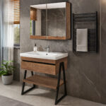 ΕΠΙΠΛΟ ΜΠΑΝΙΟΥ K545 OLTRE 80 cm ΣΕ ΑΠΟΧΡΩΣΗ ΚΑΡΥΔΙΑΣ ΜΕ ΡΑΦΙ