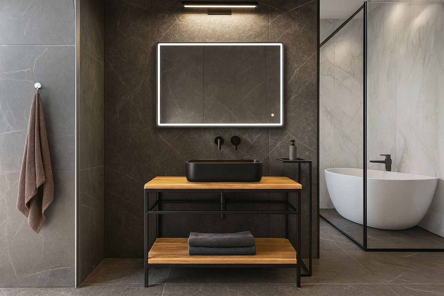 LIFE 100 Hera 60x38cm ΕΠΙΠΛΟ ΜΠΑΝΙΟΥ LIFE 100 cm ΜΕ ΜΑΣΙΦ ΞΥΛΟ ΔΡΥΣ - Image 1