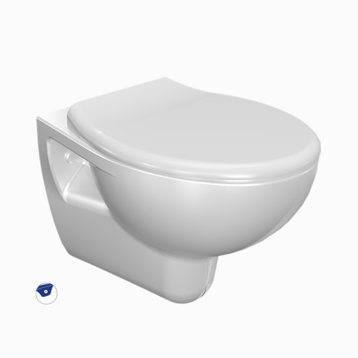 Lila wc bidet white wall hang-700x700 Λεκάνη Κρεμαστή Πορσελάνης Cerastyle Lila με Μπιντέ 018400 Λευκή Σετ - Image 1