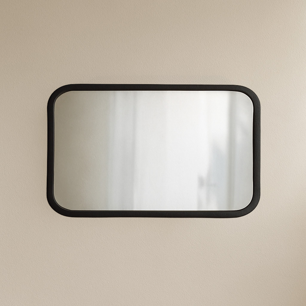 MAJESTIC 100X70 BLACK Minimal Καθρέφτης MAJESTIC 100X70cm ορθογώνιος με μαύρη κορνίζα - Image 1