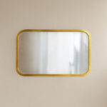 Minimal Καθρέφτης MAJESTIC 100X70cm ορθογώνιος με χρυσή κορνίζα