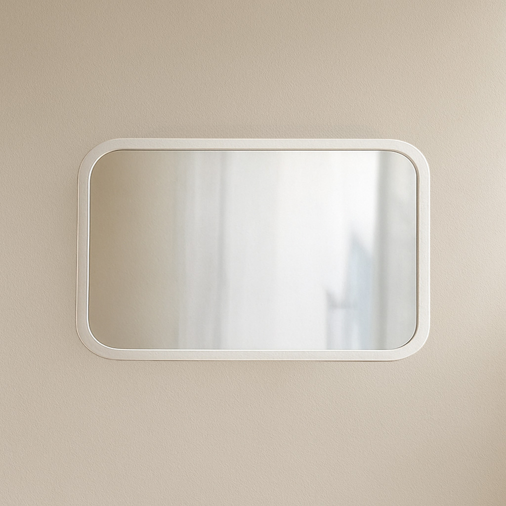 MAJESTIC 100X70 WHITE Minimal Καθρέφτης MAJESTIC 100X70cm ορθογώνιος με λευκή κορνίζα - Image 1