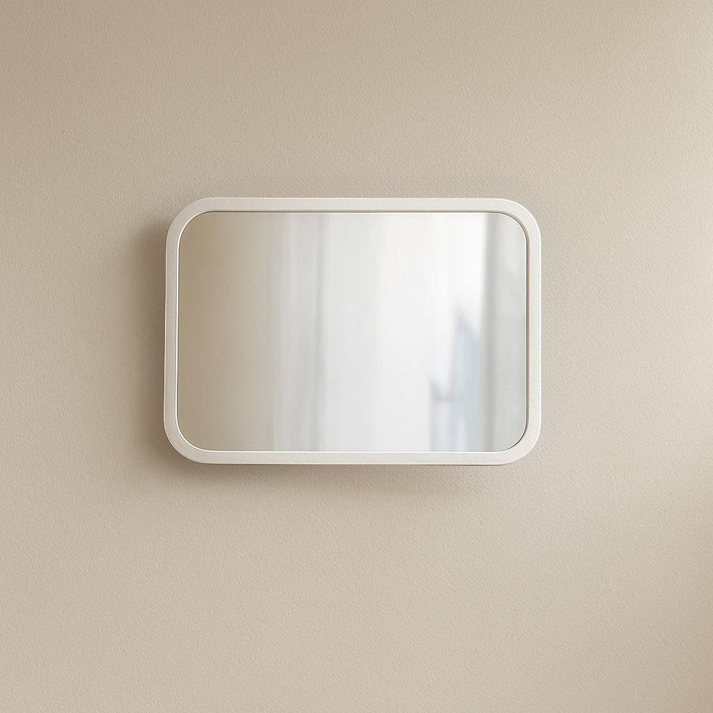 MAJESTIC 80X60 WHITE Minimal Καθρέφτης MAJESTIC 80X60cm ορθογώνιος με λευκή κορνίζα - Image 1