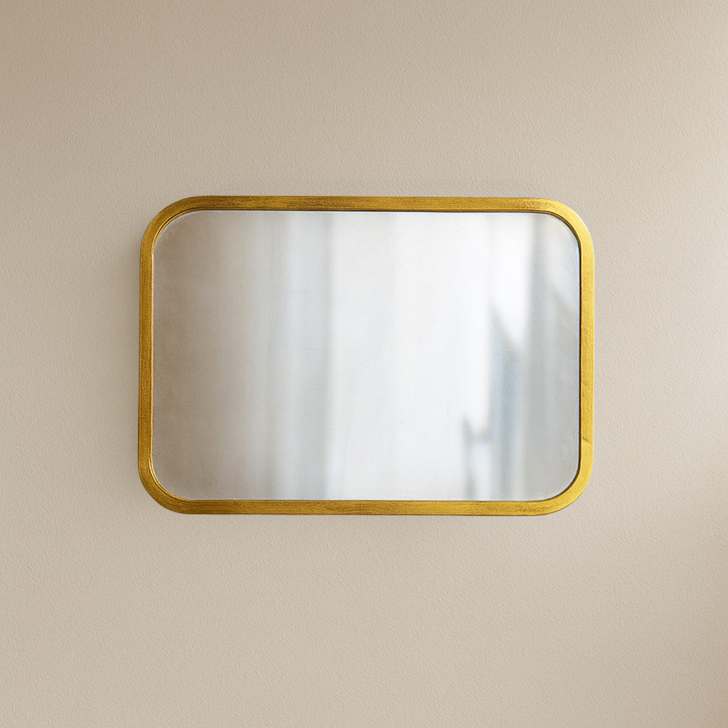 MAJESTIC 90X70 GOLD Minimal Καθρέφτης MAJESTIC 90X70cm ορθογώνιος με χρυσή κορνίζα - Image 1