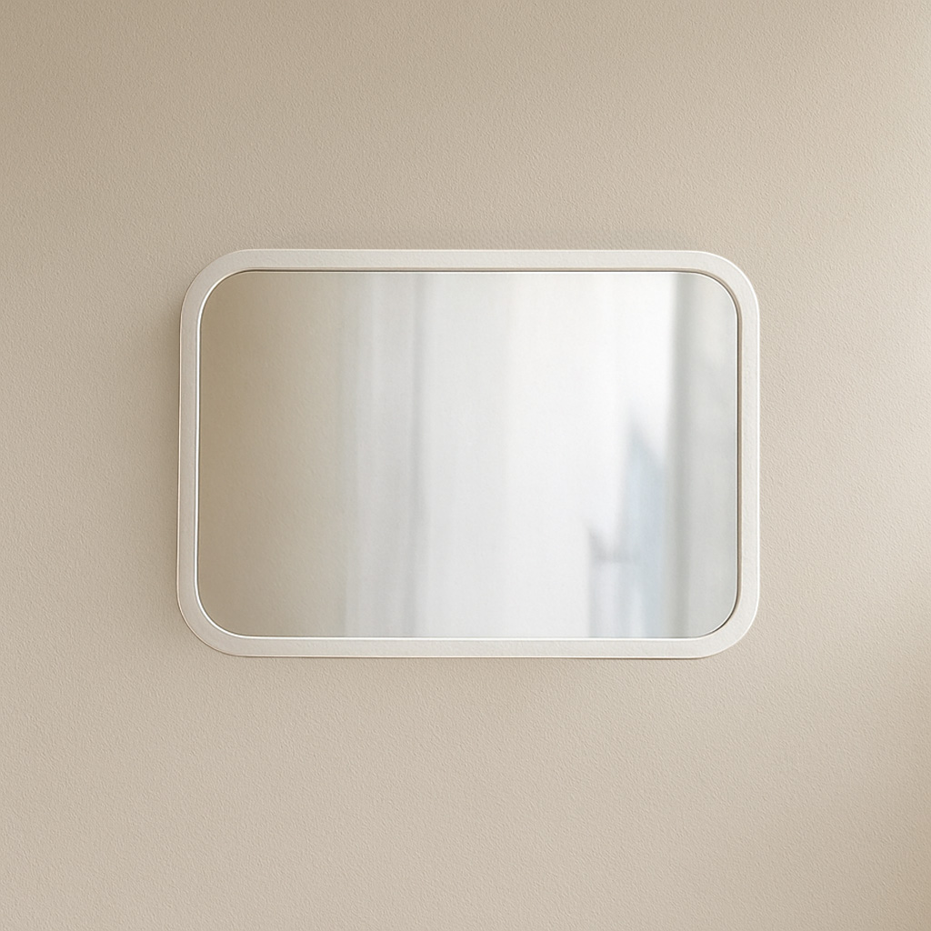 MAJESTIC 90X70 WHITE Minimal Καθρέφτης MAJESTIC 90X70cm ορθογώνιος με λευκή κορνίζα - Image 1