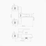 Μπαταρία Λουτρού Ορειχάλκινη Forte M 1501-BLC Ματ Μαύρο - Image 3