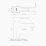 Μπαταρία Νιπτήρα Ορειχάλκινη Forte M 1502-CHR Χρώμιο - Image 3