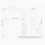 Μπαταρία Κουζίνας Ορειχάλκινη Forte M 1504-WHT Ματ Λευκό - Image 3