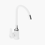 Μπαταρία Κουζίνας Ορειχάλκινη με Ελαστικό Ρουξούνι Forte M 2404-WHT Flex Ματ Λευκό