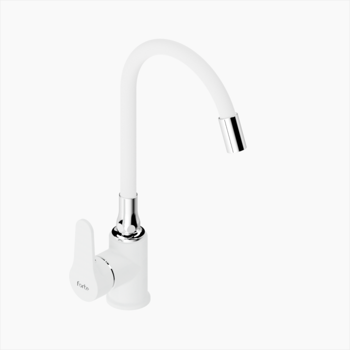 M_2404-WHT-FLX-WΗΤ-700x700 Μπαταρία Κουζίνας Ορειχάλκινη με Ελαστικό Ρουξούνι Forte M 2404-WHT Flex Ματ Λευκό - Image 1