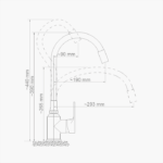 Μπαταρία Κουζίνας Ορειχάλκινη με Ελαστικό Ρουξούνι Forte M 2404-CHR Flex Χρώμιο - Image 3