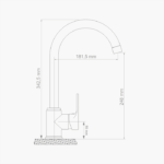 Μπαταρία Κουζίνας Ορειχάλκινη Forte M 2404-BLC Ματ Μαύρο - Image 3
