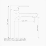 Μπαταρία Νιπτήρα Ορειχάλκινη Forte M 2412-BLC Ματ Μαύρο - Image 3