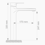 Μπαταρία Νιπτήρα Πάγκου Ορειχάλκινη Forte M 2422-CHR Χρώμιο - Image 3