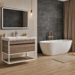 ΕΠΙΠΛΟ ΜΠΑΝΙΟΥ 5194-NARCISO 100 cm ΣΕ ΑΝΟΙΧΤΗ ΑΠΟΧΡΩΣΗ ΞΥΛΟΥ