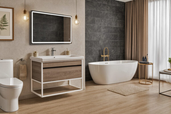 ΕΠΙΠΛΟ ΜΠΑΝΙΟΥ 5194-NARCISO 100 cm ΣΕ ΑΝΟΙΧΤΗ ΑΠΟΧΡΩΣΗ ΞΥΛΟΥ