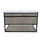 ΕΠΙΠΛΟ ΜΠΑΝΙΟΥ K540-NARCISO 90 cm ΣΕ ΟΨΗ ΣΚΟΥΡΟΥ ΤΣΙΜΕΝΤΟΥ - Image 3