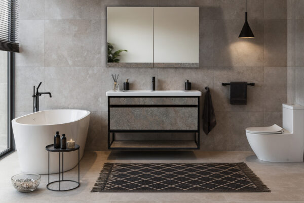 ΕΠΙΠΛΟ ΜΠΑΝΙΟΥ K540-NARCISO 90 cm ΣΕ ΟΨΗ ΣΚΟΥΡΟΥ ΤΣΙΜΕΝΤΟΥ