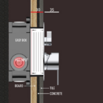 Μπαταρία Εντοιχισμού Τετράγωνη Διπλής Ροής με Διανομέα Ορειχάλκινο DM-2809 Χρώμιο - Image 5