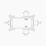 Μπαταρία Εντοιχισμού Τετράγωνη Διπλής Ροής με Διανομέα Ορειχάλκινο DM-2839 Χρυσό - Image 8
