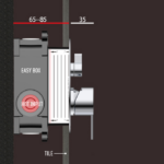 Μπαταρία Εντοιχισμού Στρόγγυλη Διπλής Ροής με Διανομέα Ορειχάλκινο DM-2805 Χρώμιο - Image 6
