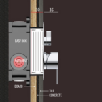Μπαταρία Εντοιχισμού Στρόγγυλη Τριπλής Ροής με Διανομέα Ορειχάλκινο DM-2875 Μαύρο - Image 5
