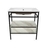 ΕΠΙΠΛΟ ΜΠΑΝΙΟΥ ZENOS PROGETTO ΠΛΑΤΟΥΣ 85cm ΜΕ ΕΦΕ ΛΕΥΚΟΥ ΜΑΡΜΑΡΟΥ ΜΕ ΜΠΕΖ ΝΕΡΑ - Image 2