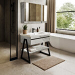 ΕΠΙΠΛΟ ΜΠΑΝΙΟΥ PROGETTO-OLTRE 100 cm ΣΕ ΟΨΗ ΛΕΥΚΟΥ ΜΑΡΜΑΡΟΥ ΜΕ ΜΠΕΖ ΝΕΡΑ