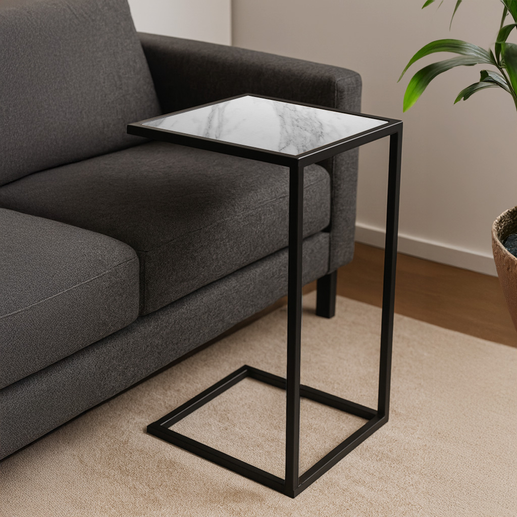 Progetto Small ΒΟΗΘΗΤΙΚΟ ΤΡΑΠΕΖΑΚΙ ELEGANZA2-PROGETTO ΣΕ ΟΨΗ ΛΕΥΚΟ ΜΑΡΜΑΡΟ ΜΕ ΜΠΕΖ ΝΕΡΑ - Image 1