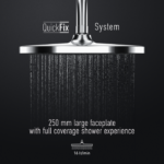 Κώδωνας Ντους Στρόγγυλη Φ 250 mm Icon Mat Black DM-4704 Ματ Μαύρο - Image 2