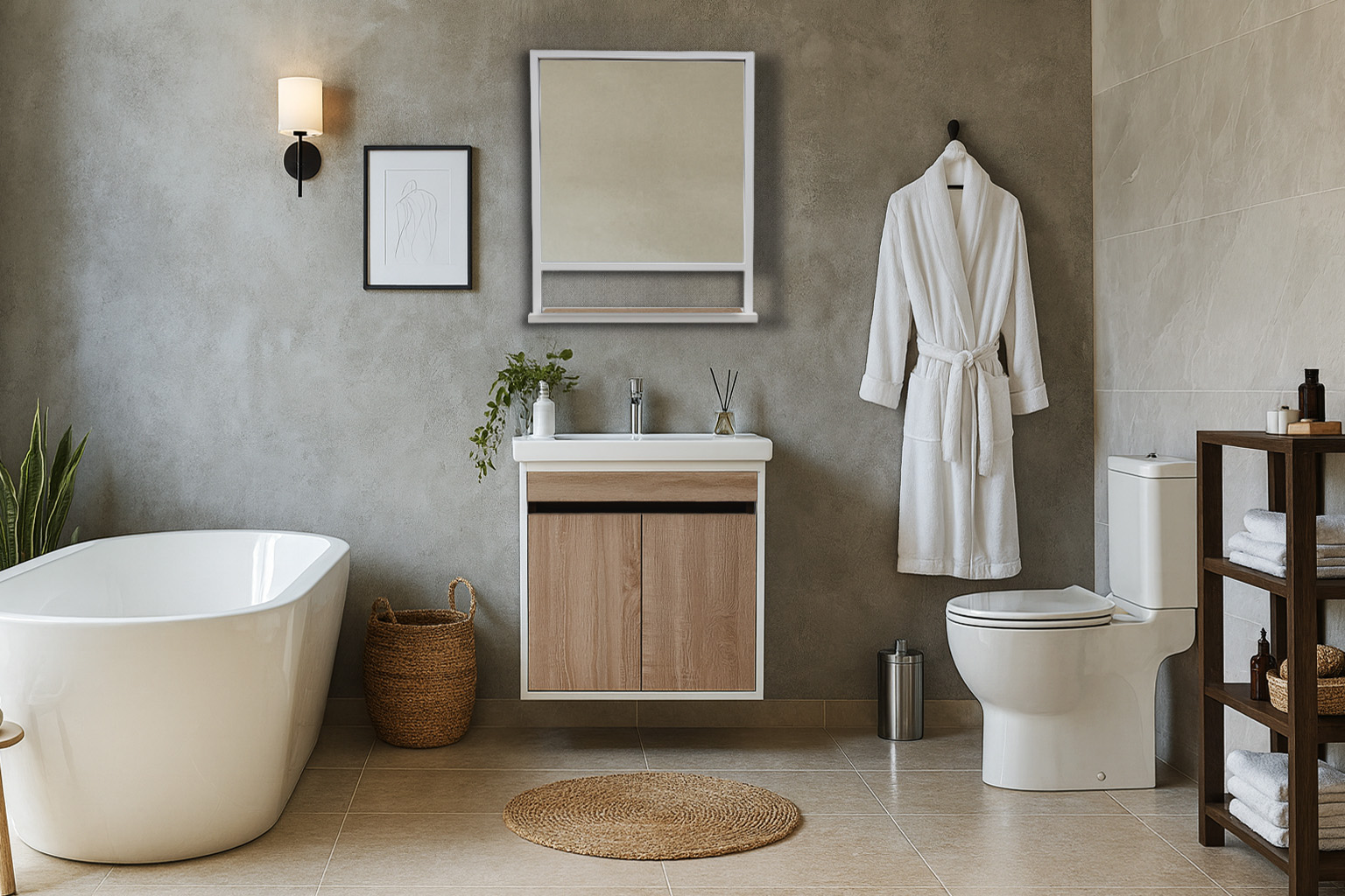 Sensa 60 5194 white DECOR ΕΠΙΠΛΟ ΜΠΑΝΙΟΥ K5194 SENSA 60 cm ΣΕ ΑΝΟΙΧΤΗ ΑΠΟΧΡΩΣΗ ΞΥΛΟΥ - Image 1