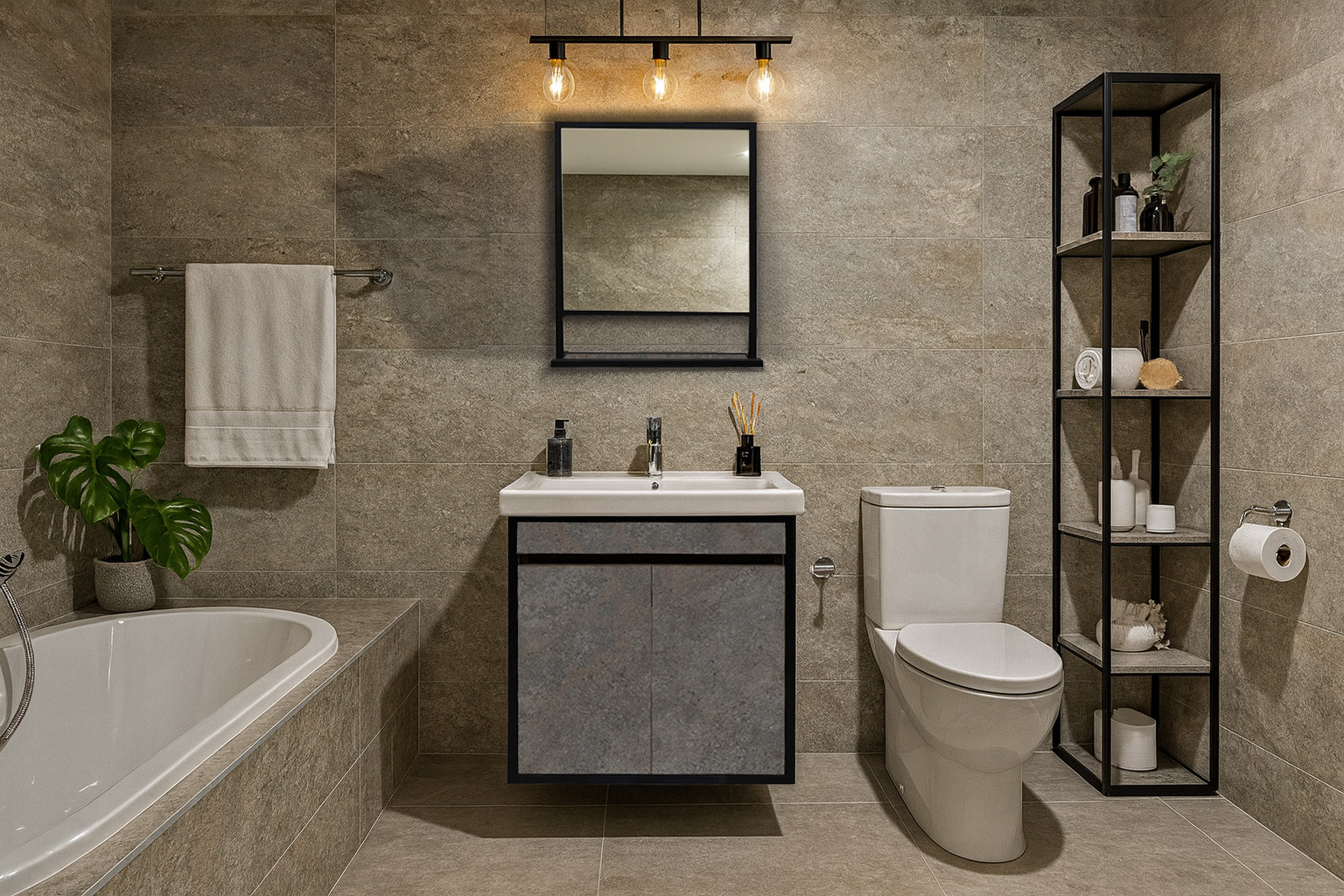 Sensa 60 K540 DECOR ΕΠΙΠΛΟ ΜΠΑΝΙΟΥ K540 SENSA 60 cm ΣΕ ΟΨΗ ΣΚΟΥΡΟ ΤΣΙΜΕΝΤΟ - Image 1