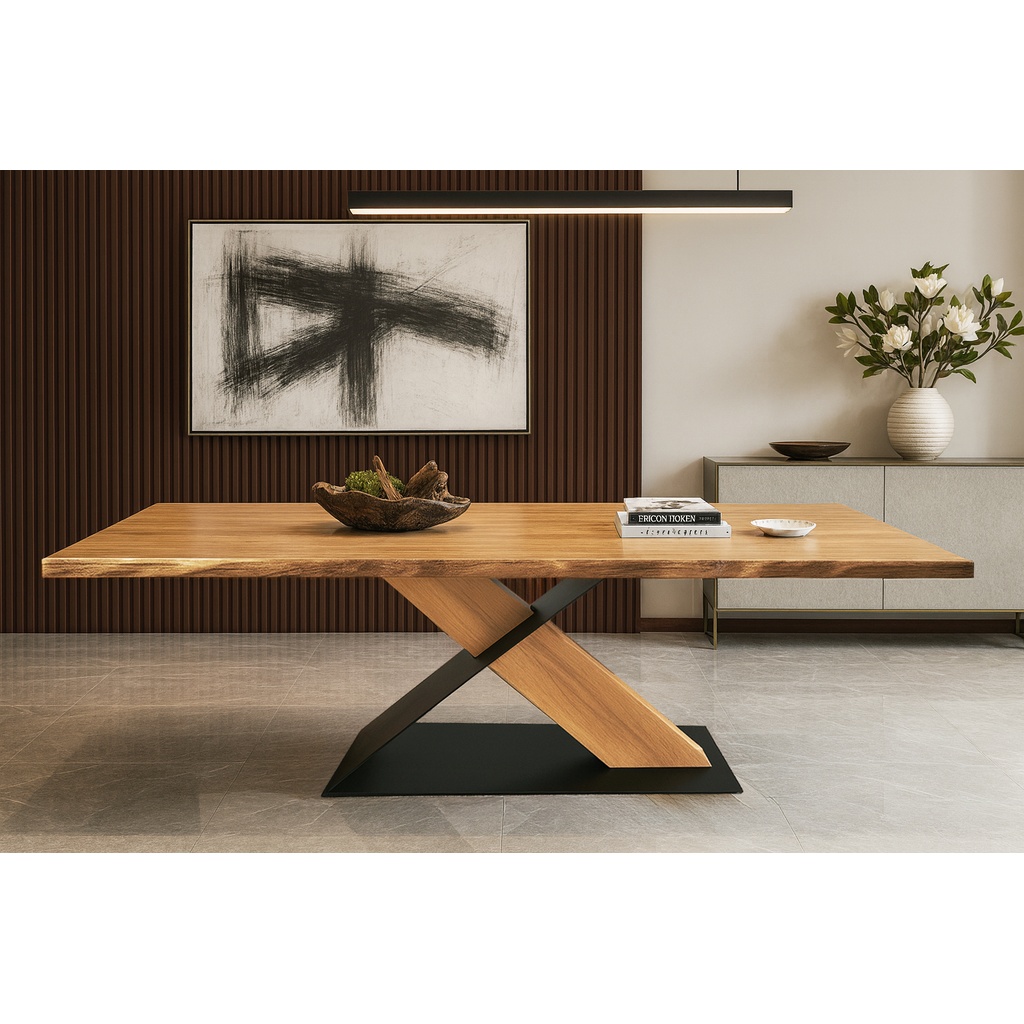 TYPO TrapezariaNaturalVasi 22 ΤΡΑΠΕΖΑΡΙΑ TYPO ΣΕ ΡΟΥΣΤΙΚ ΔΡΥΙΝΗ ΕΠΙΦΑΝΕΙΑ ΜΕ ΑΝΑΓΛΥΦΟ ΤΕΛΕΙΩΜΑ - Image 1