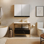 ΕΠΙΠΛΟ ΜΠΑΝΙΟΥ ZENOS 7767 ΠΛΑΤΟΥΣ 85cm ΣΕ ΟΨΗ ΜΑΥΡΟΥ ΜΑΡΜΑΡΟΥ