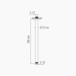 Βραχίονας Εντοιχισμού Οροφής Φ20 mm - 30 cm Ανοξείδωτος DM-2167 Χρώμιο - Image 2