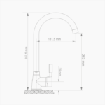 Μπαταρία Κουζίνας Ορειχάλκινη Forte M 1104-CHR Χρώμιο - Image 3