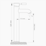 Μπαταρία Νιπτήρα Πάγκου Ορειχάλκινη Forte M 1122-CHR Χρώμιο - Image 3