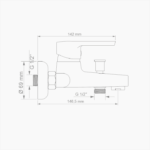 Μπαταρία Λουτρού Ορειχάλκινη Forte M 1601-CHR Χρώμιο - Image 3