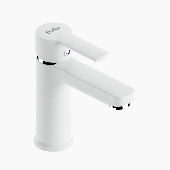 Μ_1602_WHT-700x700 Μπαταρία Νιπτήρα Ορειχάλκινη Forte M 1602-WHT Ματ Λευκό - Image 1