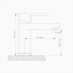 Μπαταρία Νιπτήρα Ορειχάλκινη Forte M 1602-WHT Ματ Λευκό - Image 3