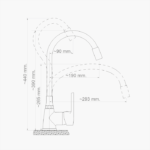 Μπαταρία Κουζίνας Ορειχάλκινη με Ελαστικό Ρουξούνι Forte M 1604-WHT Flex Ματ Λευκό - Image 3