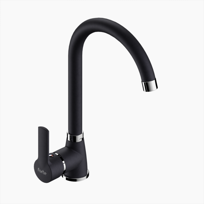 Μ_1604_BLC-700x700 Μπαταρία Κουζίνας Ορειχάλκινη Forte M 1604-BLC Ματ Μαύρο - Image 1